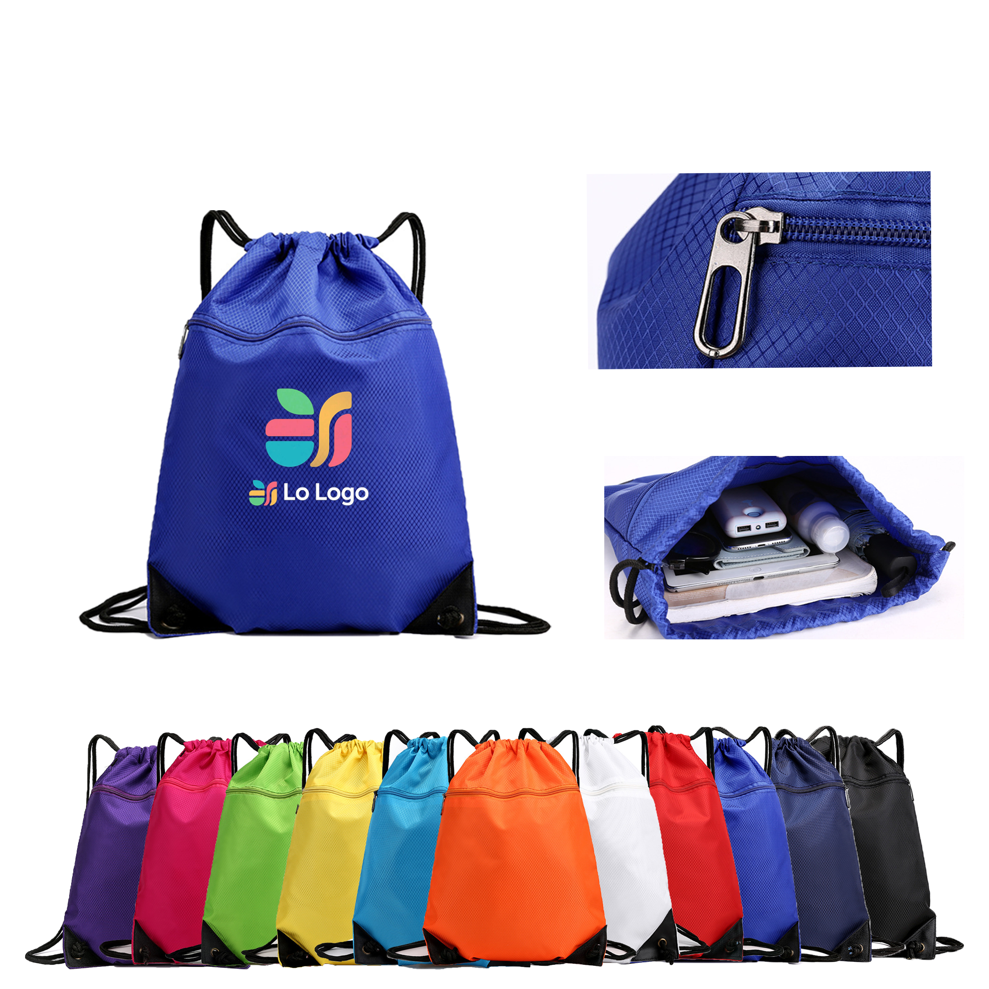 Drawstring Backpack in Oxford Material 1