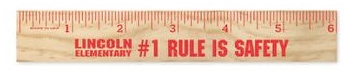 6" Natural Wood Ruler 1 side
