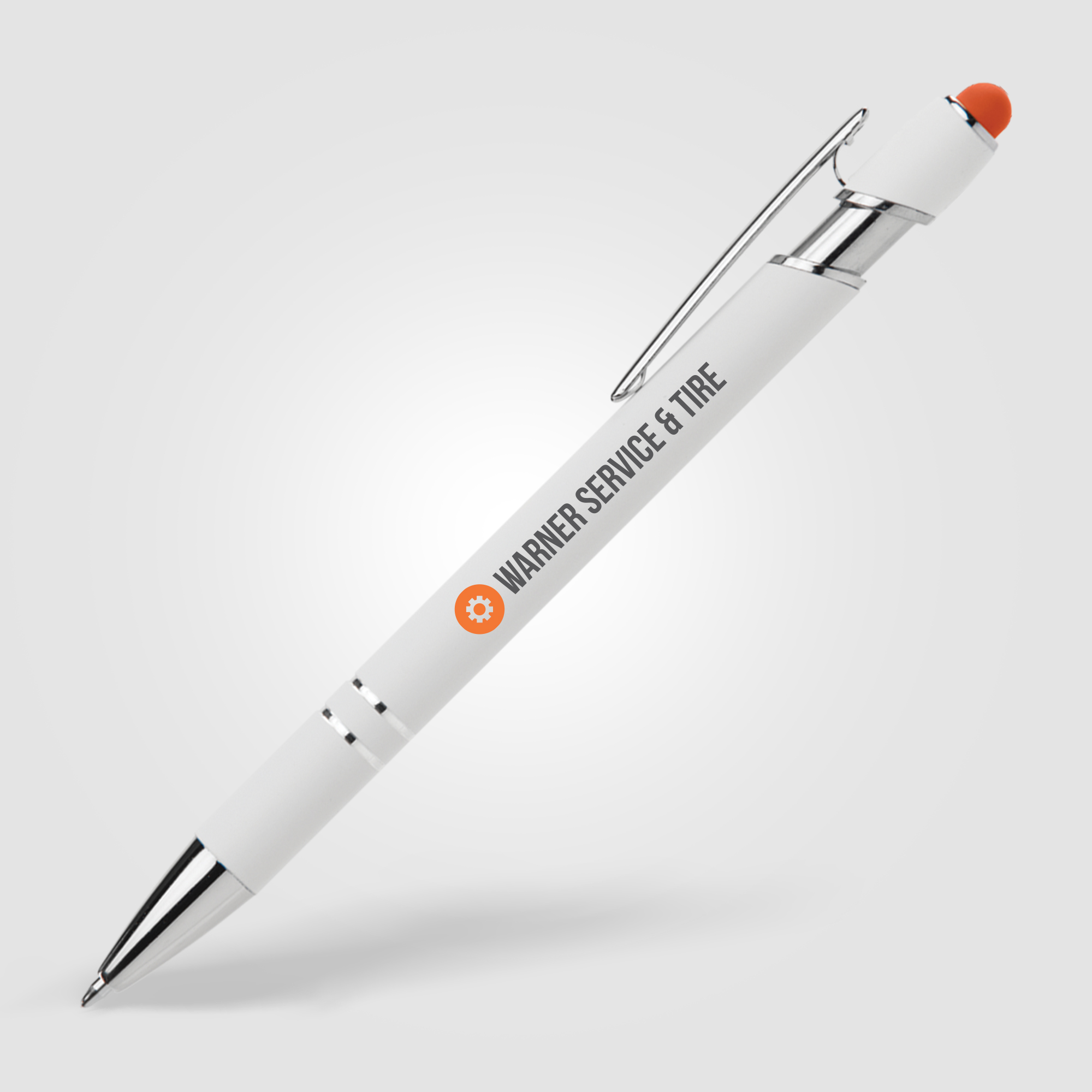 Ellipse Softy White Barrel Metal Pen w/ Stylus 29