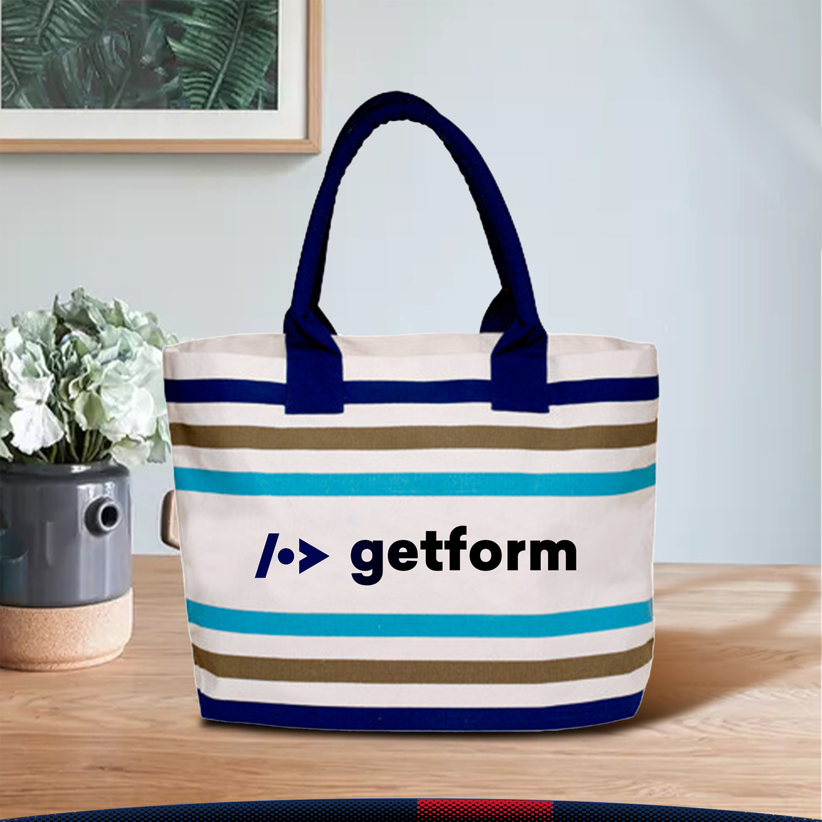 Sutora Stripe Tote Bags, custom tote bag with logo imprint 5