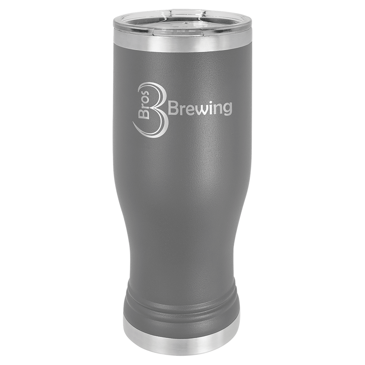 Polar Camel Dark Gray 20 oz. Pilsner with Clear Lid 3