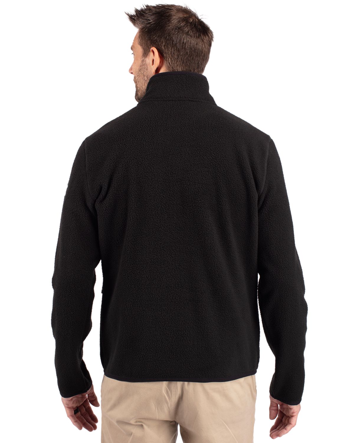 Cutter & Buck Cascade Epic Comfort Recycled Sherpa Fleece Mens Quarter Zip Jacket 3