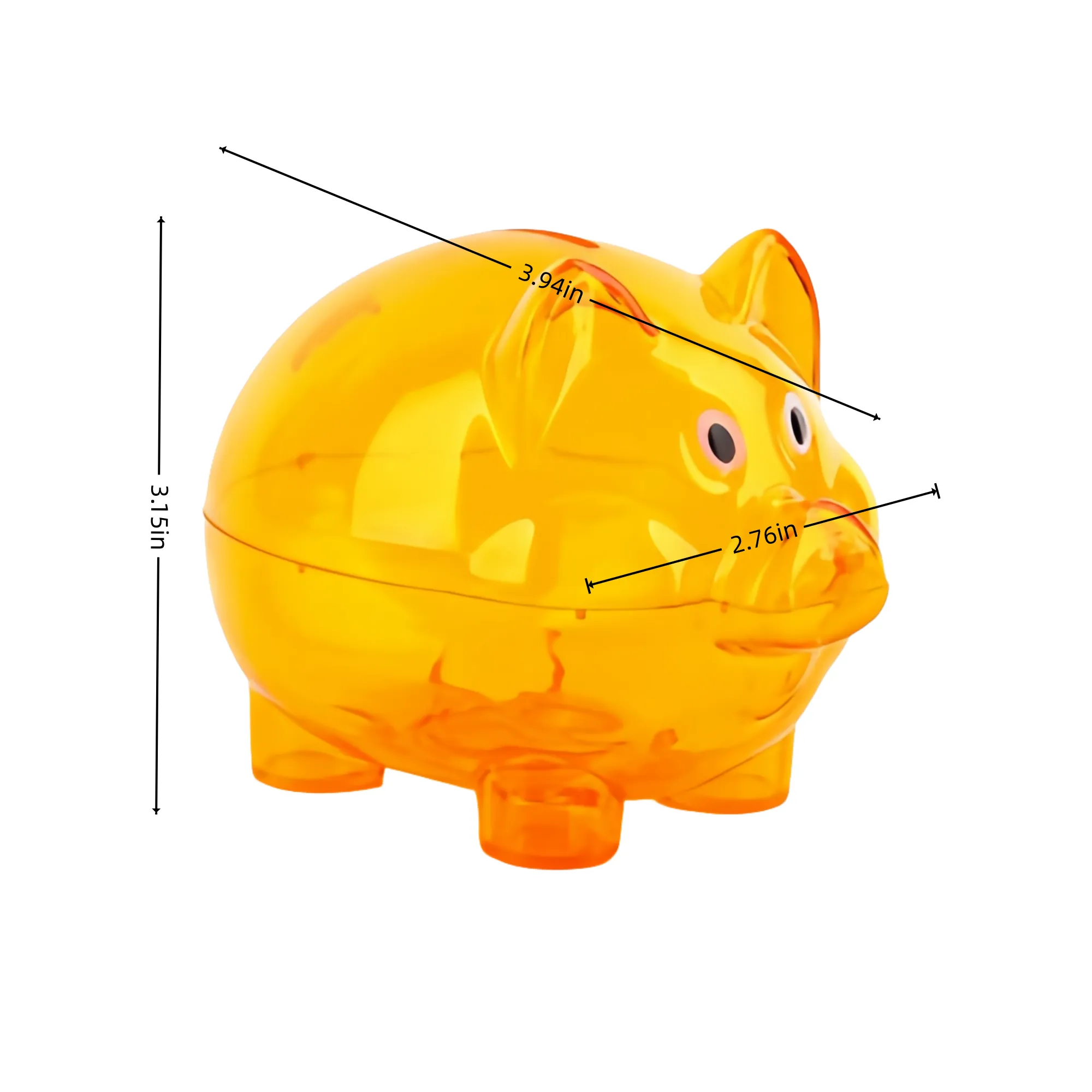 Transparent Plastic Piggy Bank 3