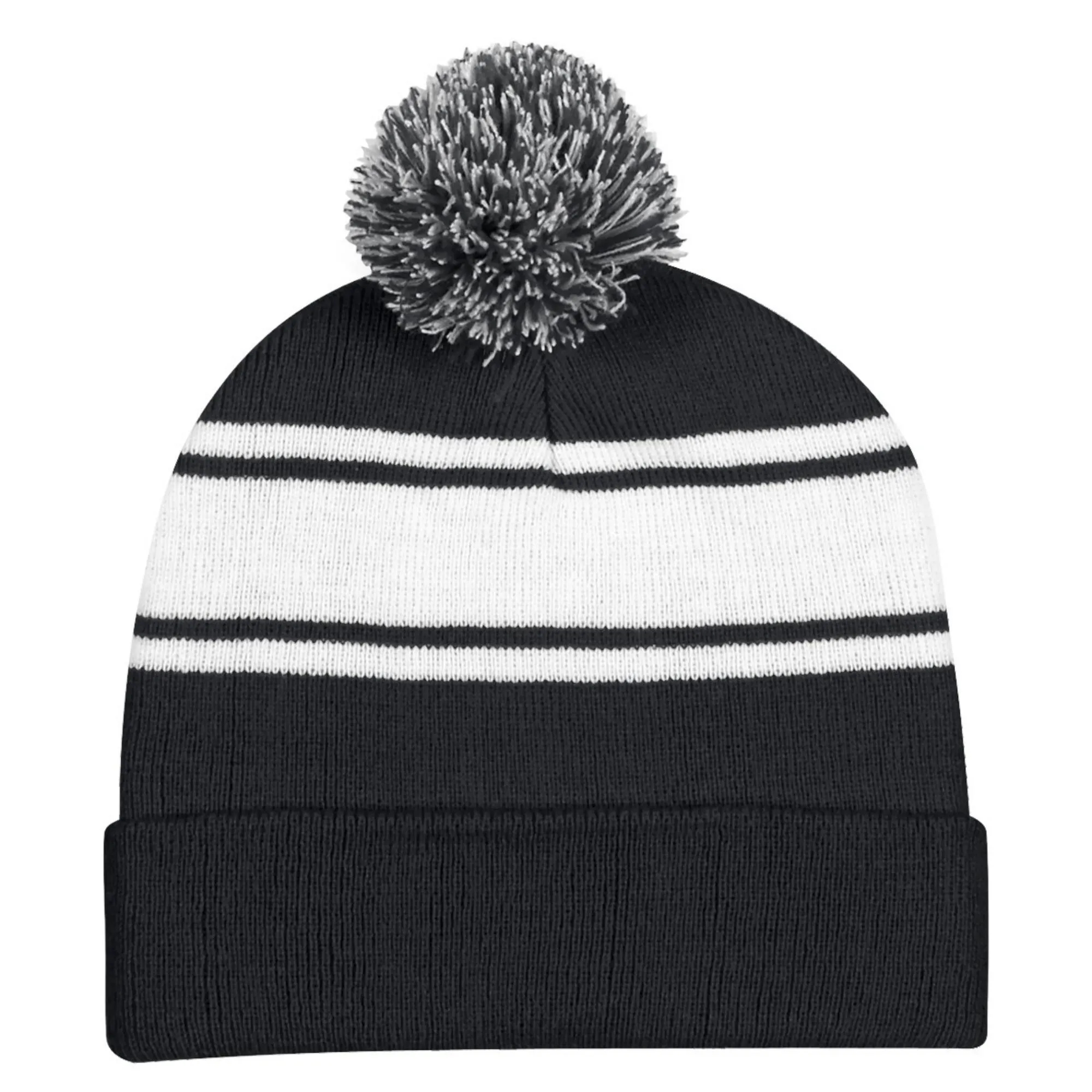 Full Color Acrylic Knit Beanies Hat WIth Pom 3