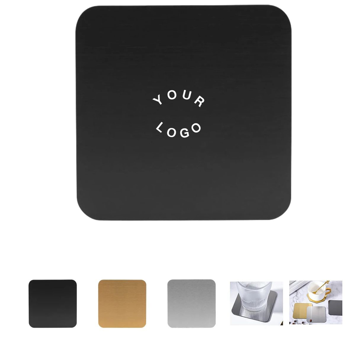 Stainless Steel Drink Coaster with Non Slip Base 3