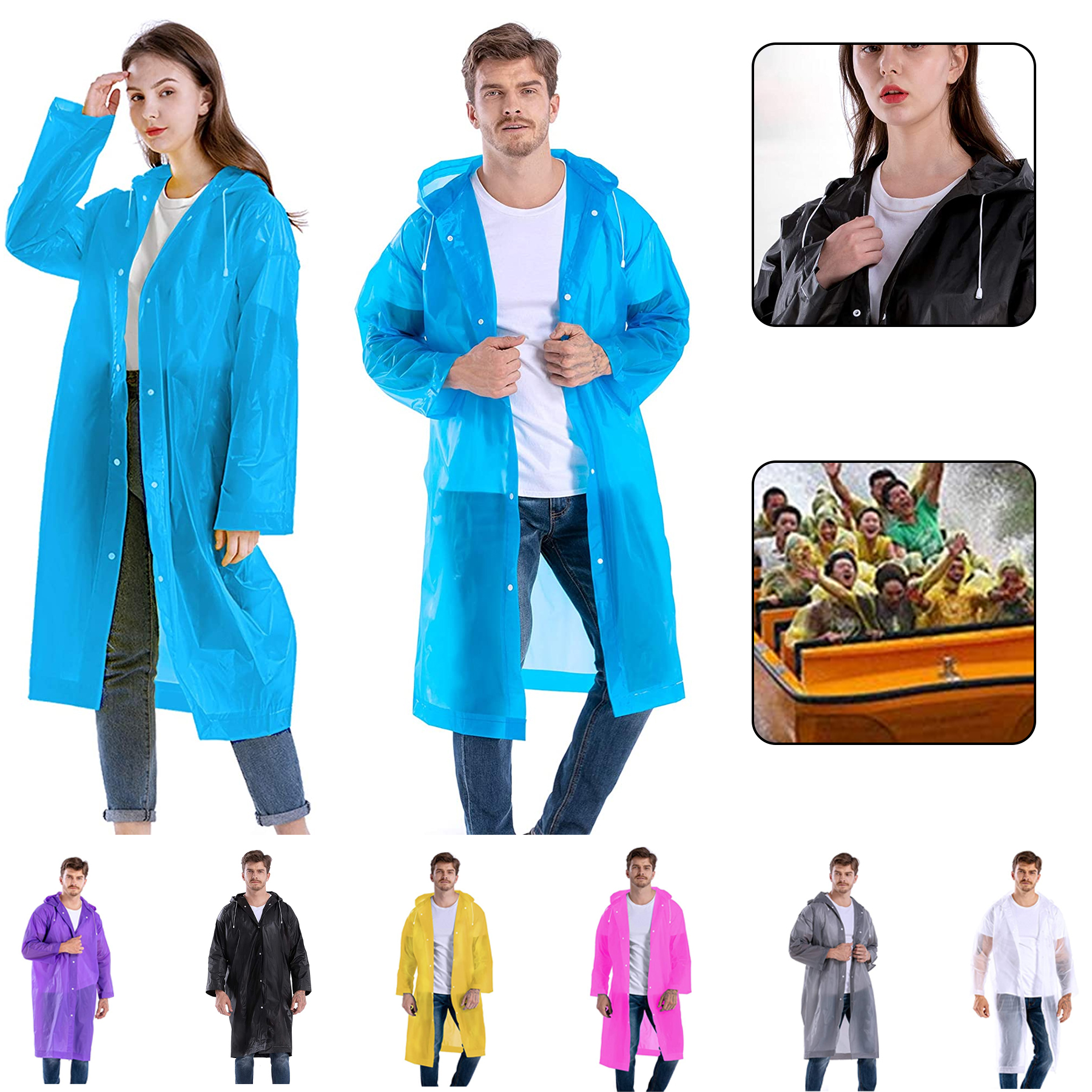 Reusable Rain Ponchosfor Adults 1