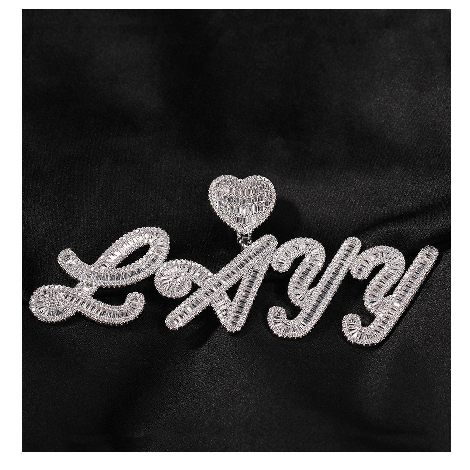 Patterned love letter pendant necklace 2