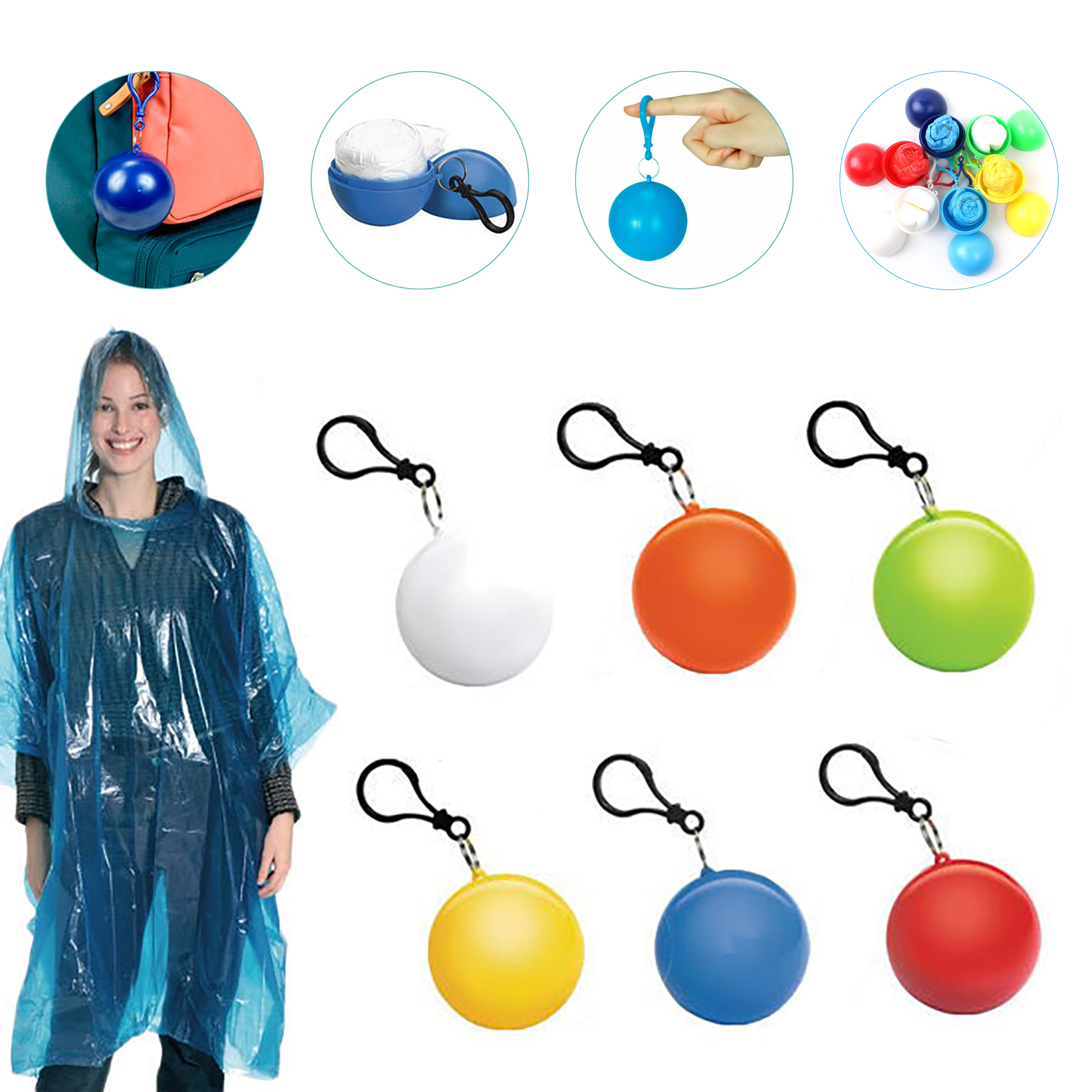 Disposable Plastic Ball Raincoats 2
