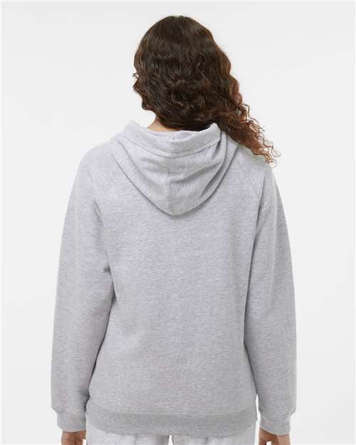 Women's Sueded V-Neck Hooded Sweatshirt - 8836 38