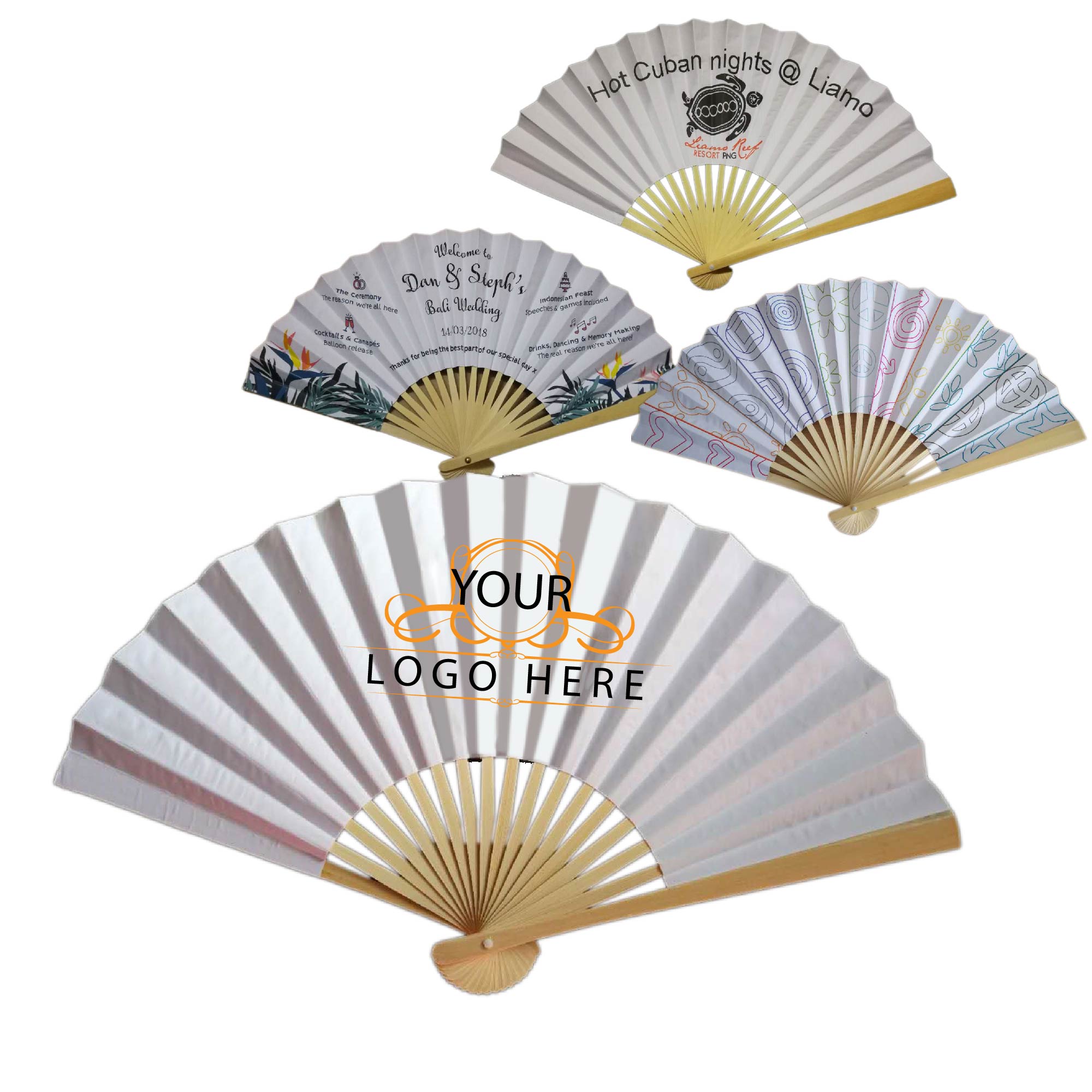 Custom Bamboo Folding Paper Hand Fan 1