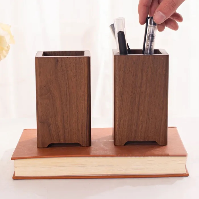 Wood Pen And Pencil Holder For Desk 2