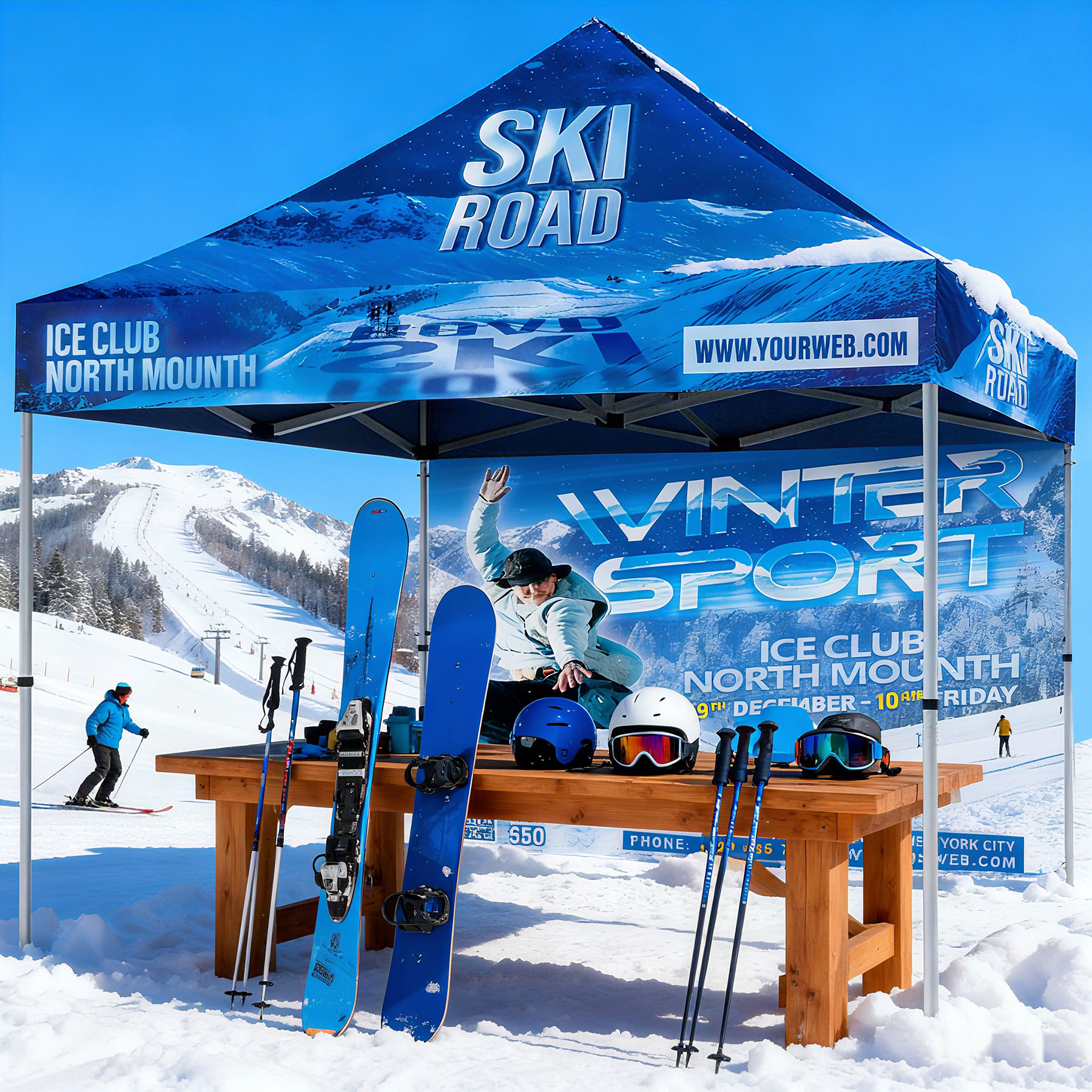 10' X 10' Heavy Duty Canopy Tent w/Back Full Wall (Dye Sublimation) 2