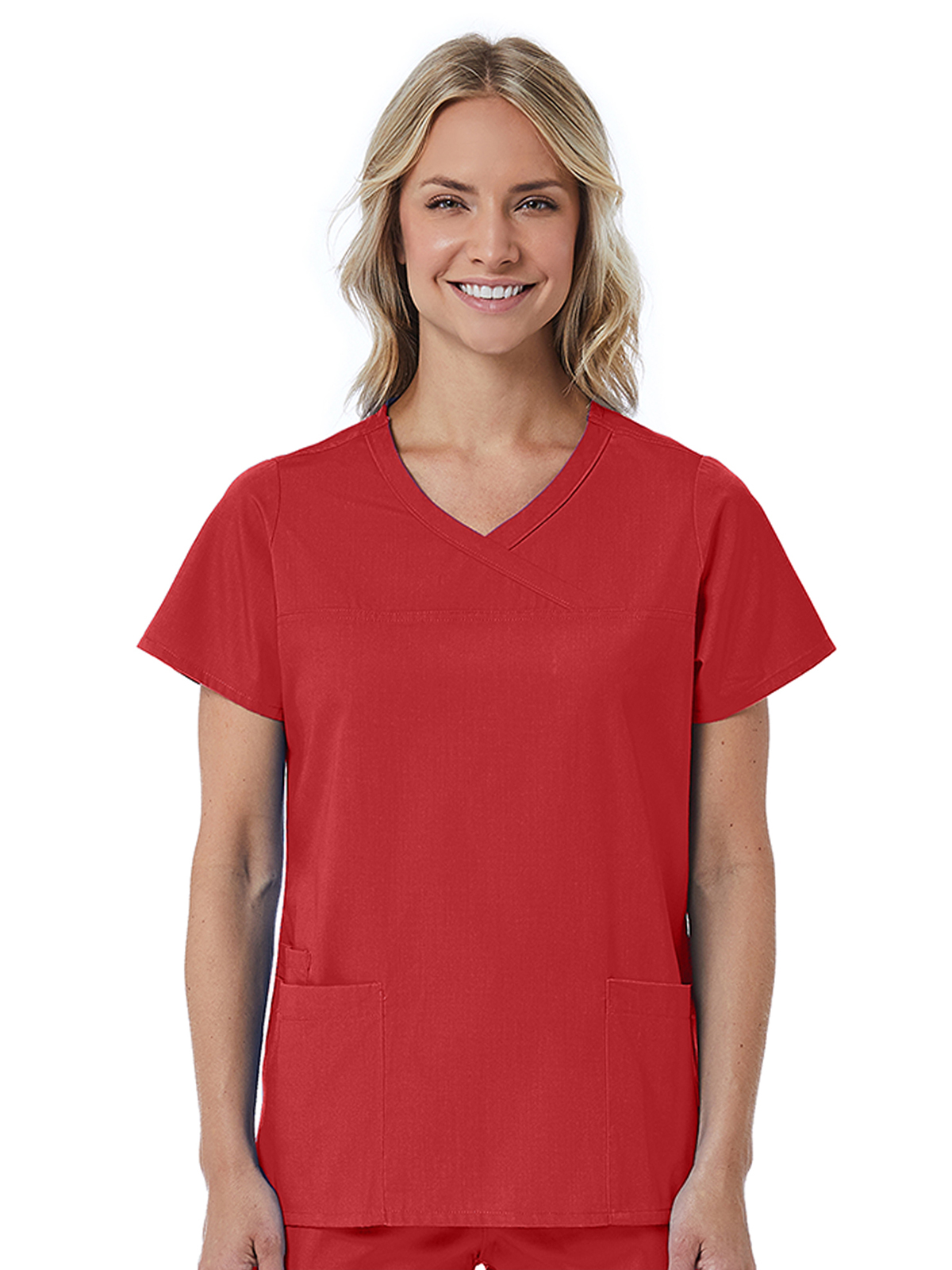 Maevn - Red Panda - Women's Three-Pocket Curved Mock Wrap Top 29