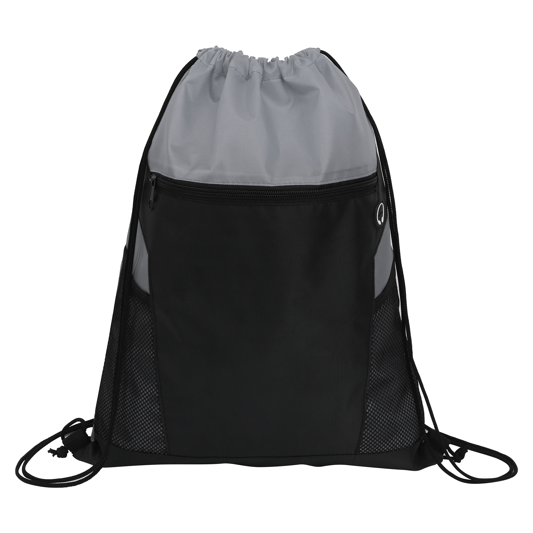 Zippered Drawstring Backpack With Mesh Pockets 5
