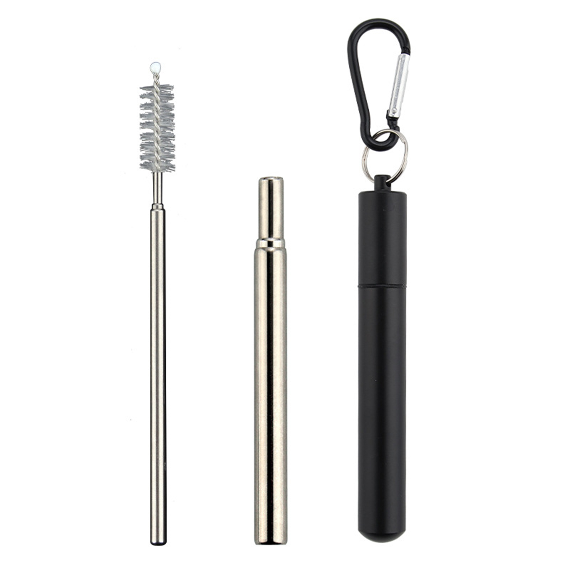 Portable Reusable Folding Metal Straw Set 3