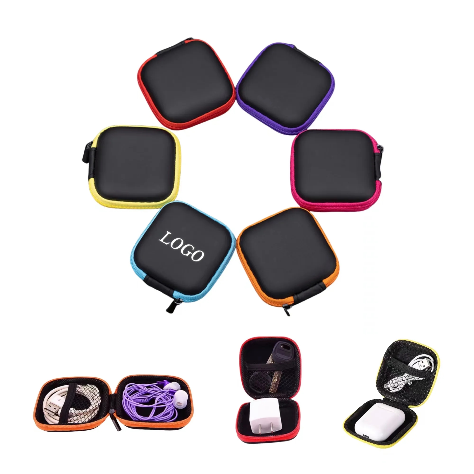 Square Headphone Data Cable Storage Box 1