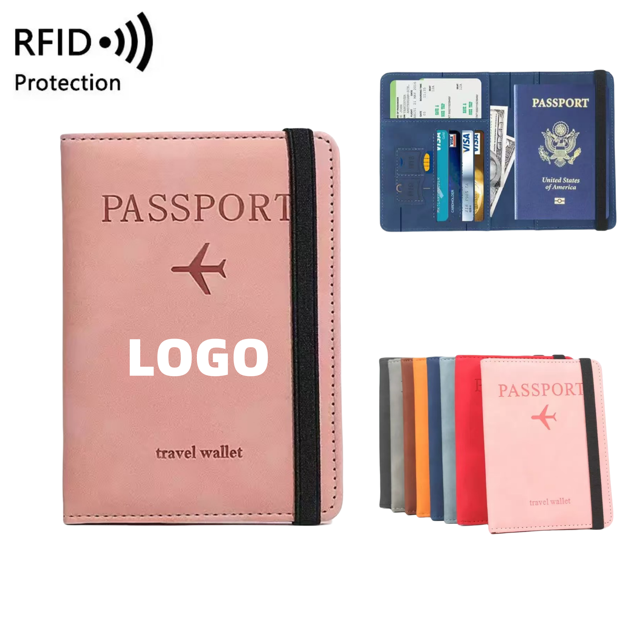 RFID Blocking Leather Passport Holder Cover Wallet 2