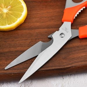 Ergonomic Black Kitchen Scissors With Walnut Cracker Handle 12