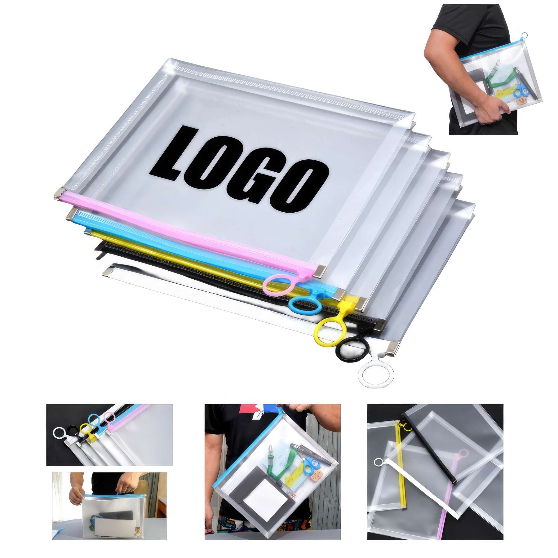 A4/A5 PP Plastic Waterproof File Folder Portfolio Bag: A4: 12.99" x 9.64" x 1.18" 2