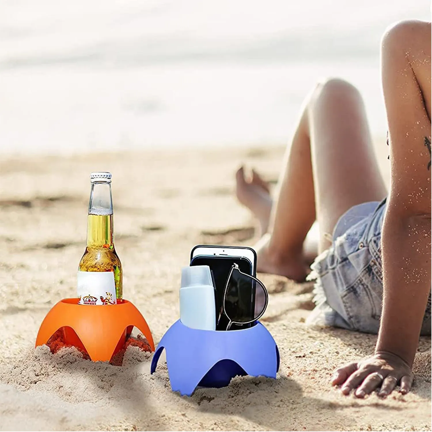 Portable beach beer and beverage holder 2
