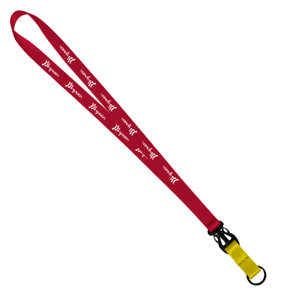 3/4" Multi color (Top and bottom) Nylon Lanyard with Plastic Slide Buckle R 60