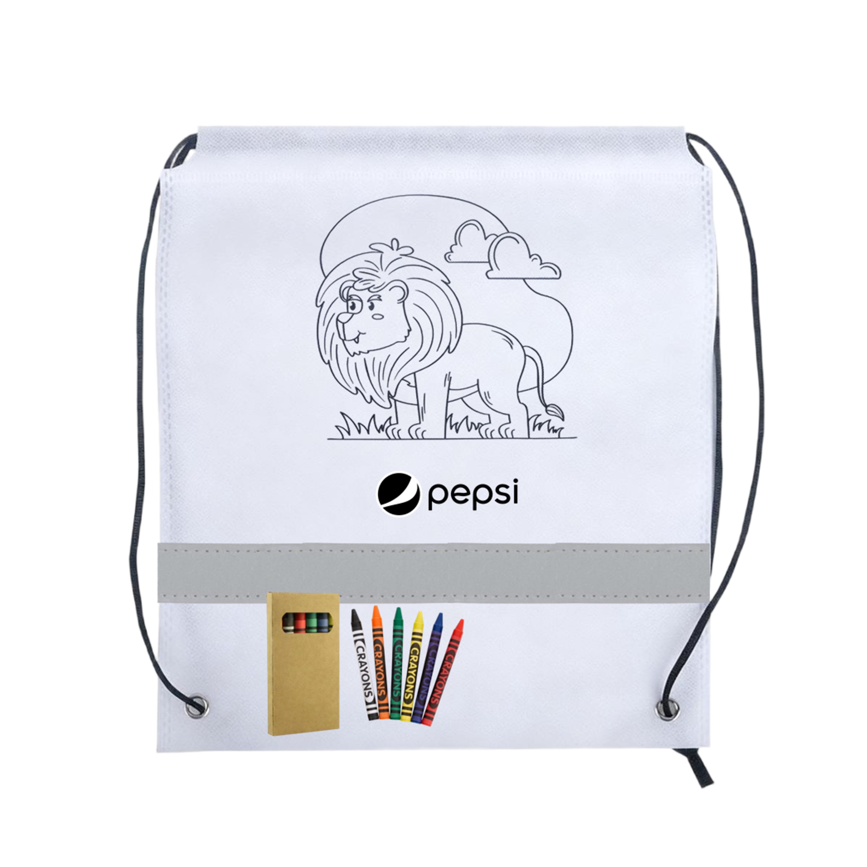 Non-woven Coloring Drawstring Bag with Crayon 2