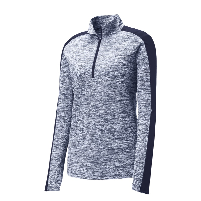 Sport-Tek Women's PosiCharge Electric Heather Colorblock 1/4-Zip Pullover. 24