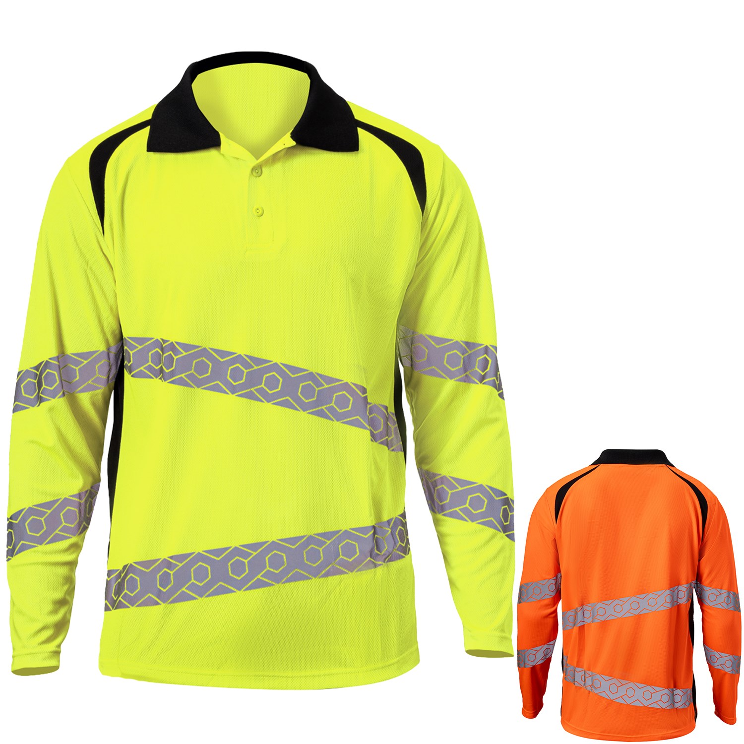 Class 3 Safety Long Sleeve Polo with 2" Segmented Tape 7