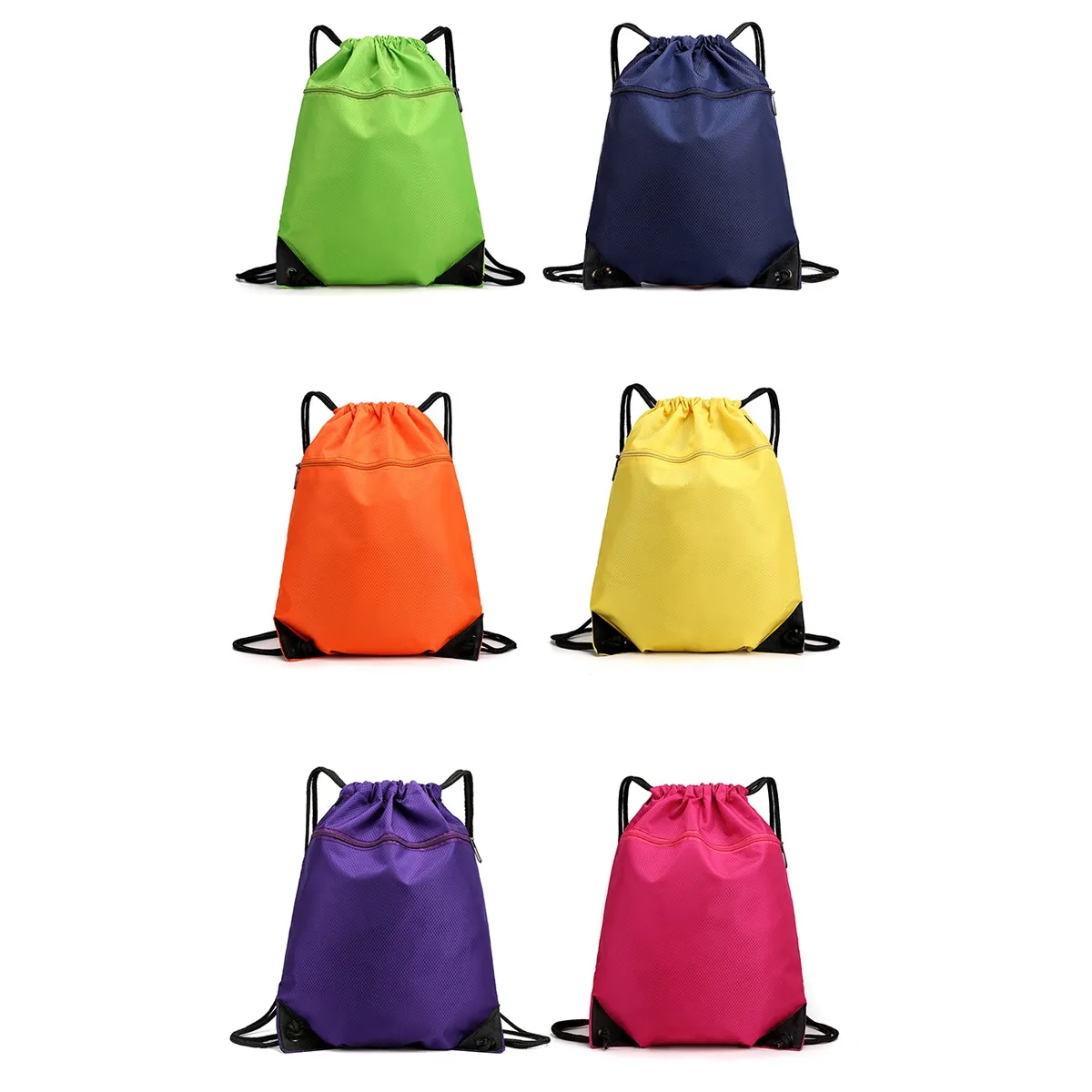 Gym Drawstring Bags Swim Backpack with Zip Pocket 3
