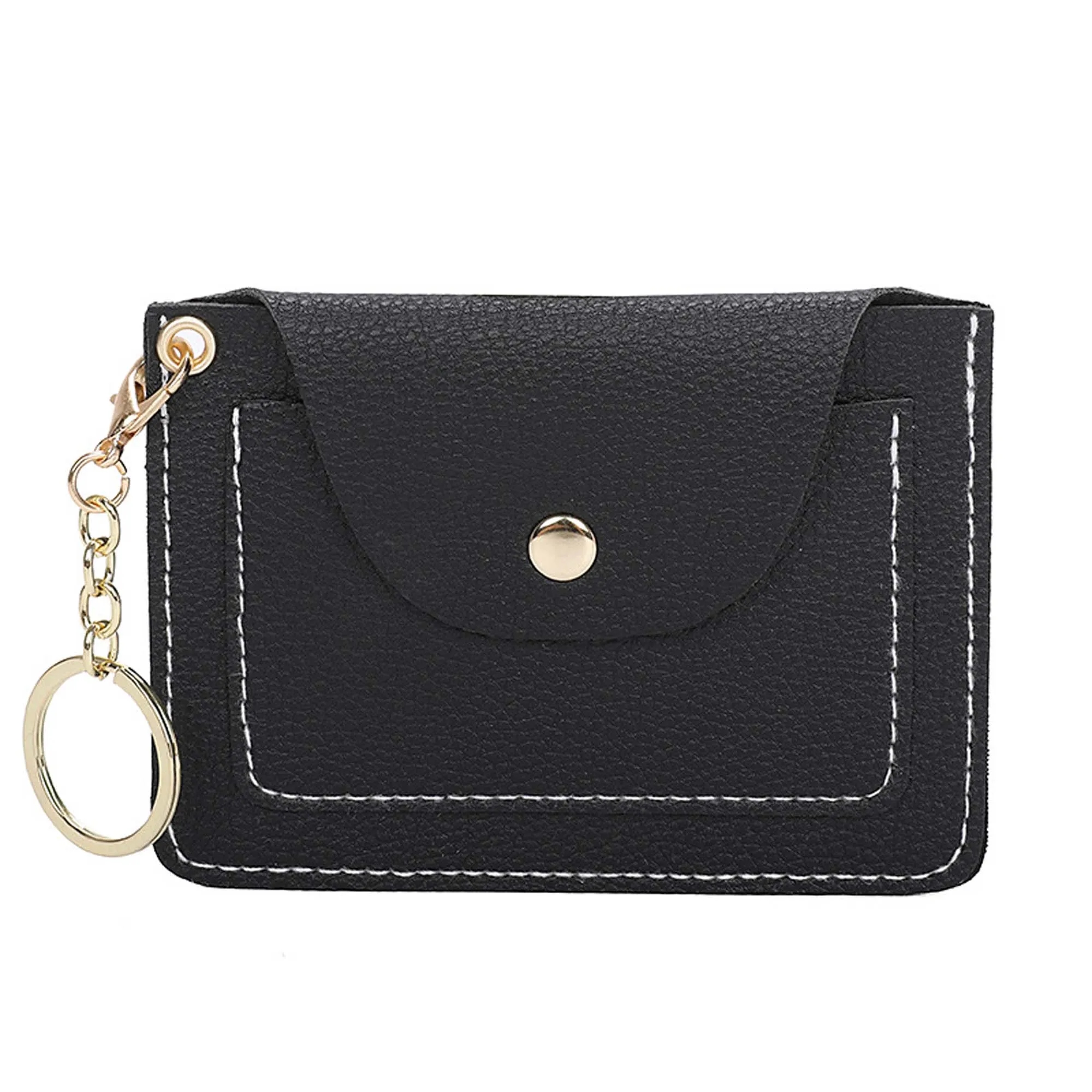 Multi Pockets Credit Card Holder Wallet w/Key Ring 1