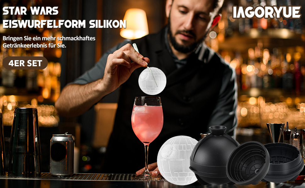 Silicone Single Sphere Whiskey Ice Mold with Cover 3