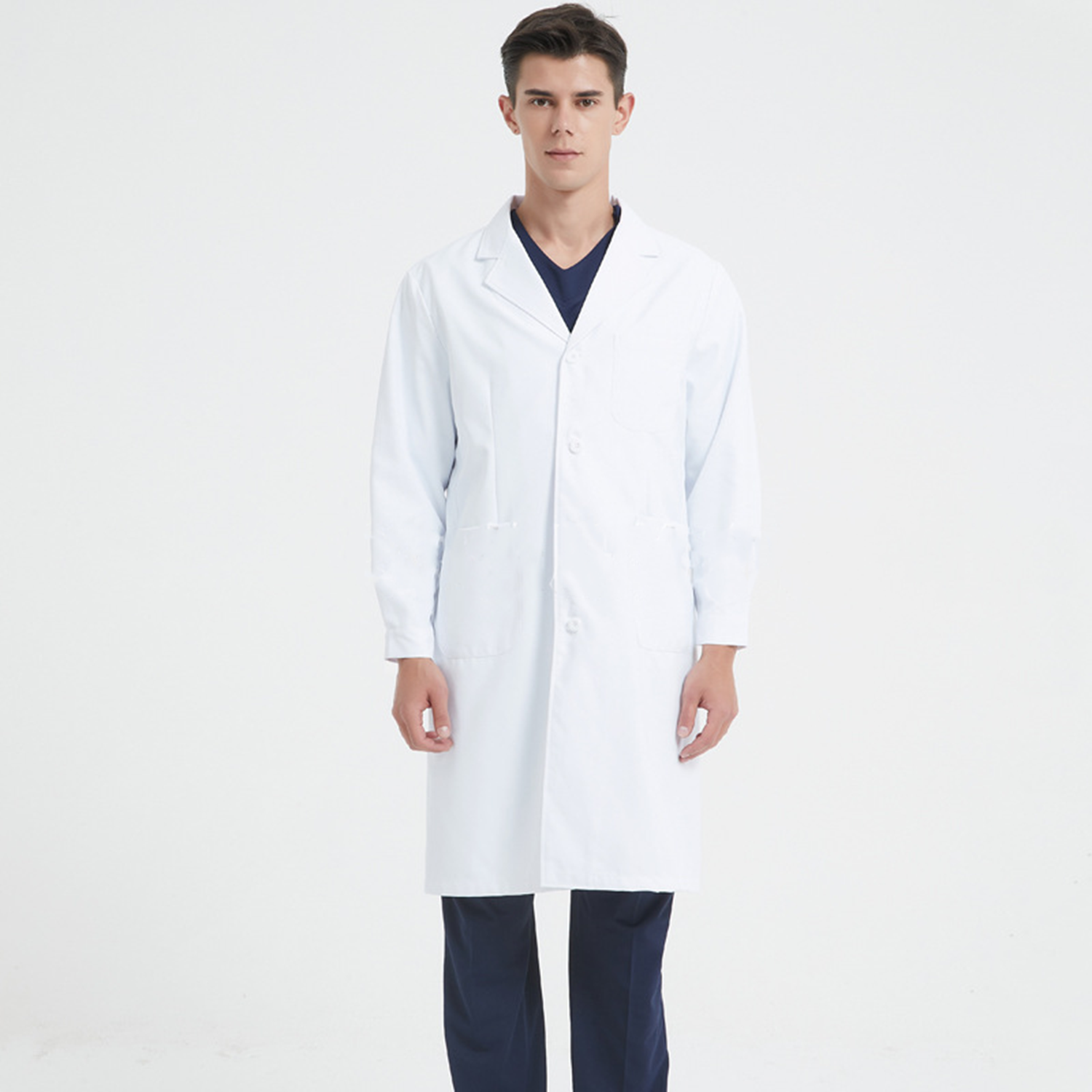 Long Sleeve White Doctor Medical Laboratory Coat 4