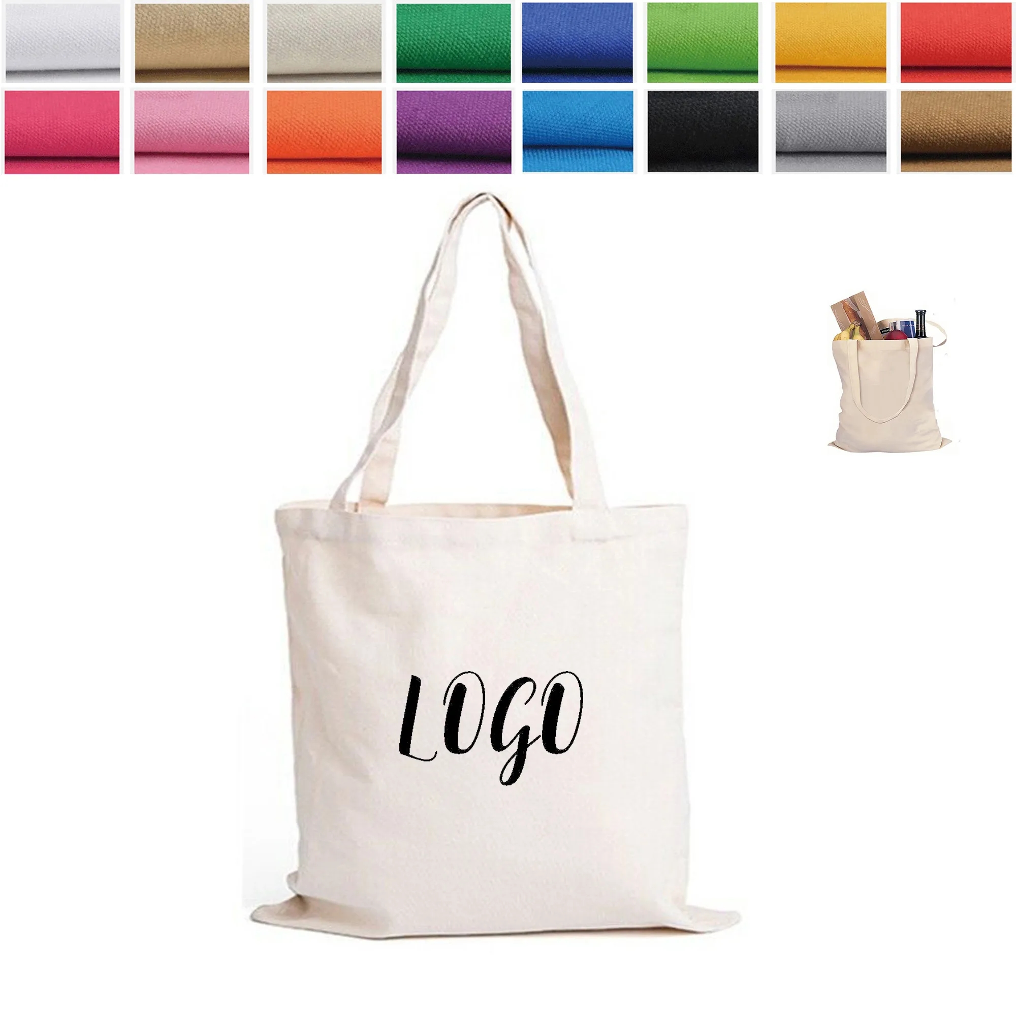 Reusable Natural Canvas Convention Tote Shopping Bag 1