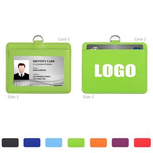 Horizontal Dual Side PU Leather Card Holder 7
