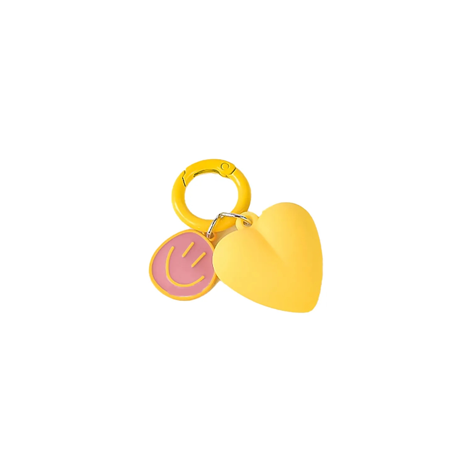 Acrylic Heart With Enamel Smiling Face Metal Keychains & Rings 1