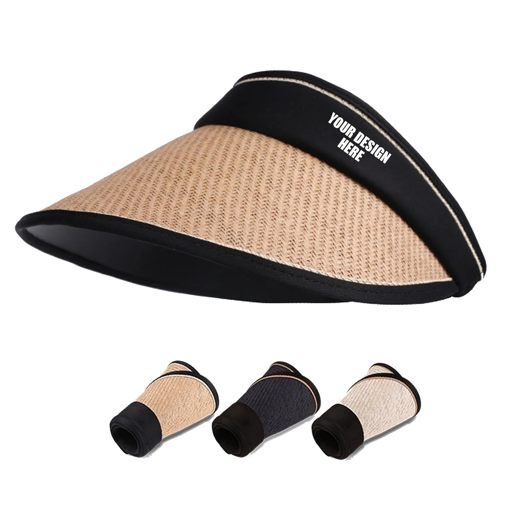 Folding Braided Straw Visor 3