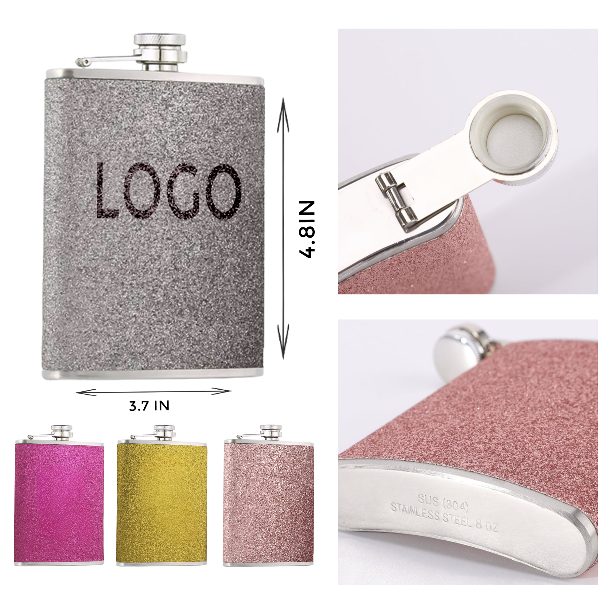 Portable 8OZ Stainless Steel Flashy Flask 2