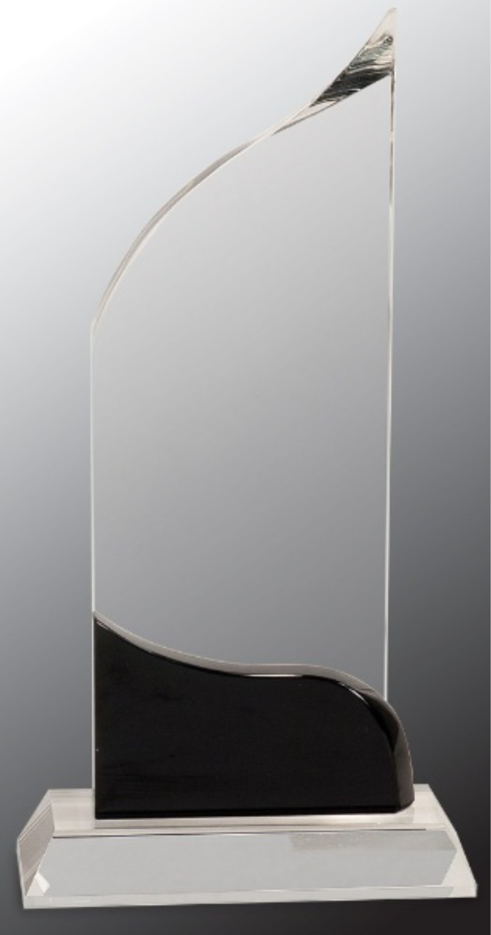 10" Clear Crystal Wave Award with Black Accent 2