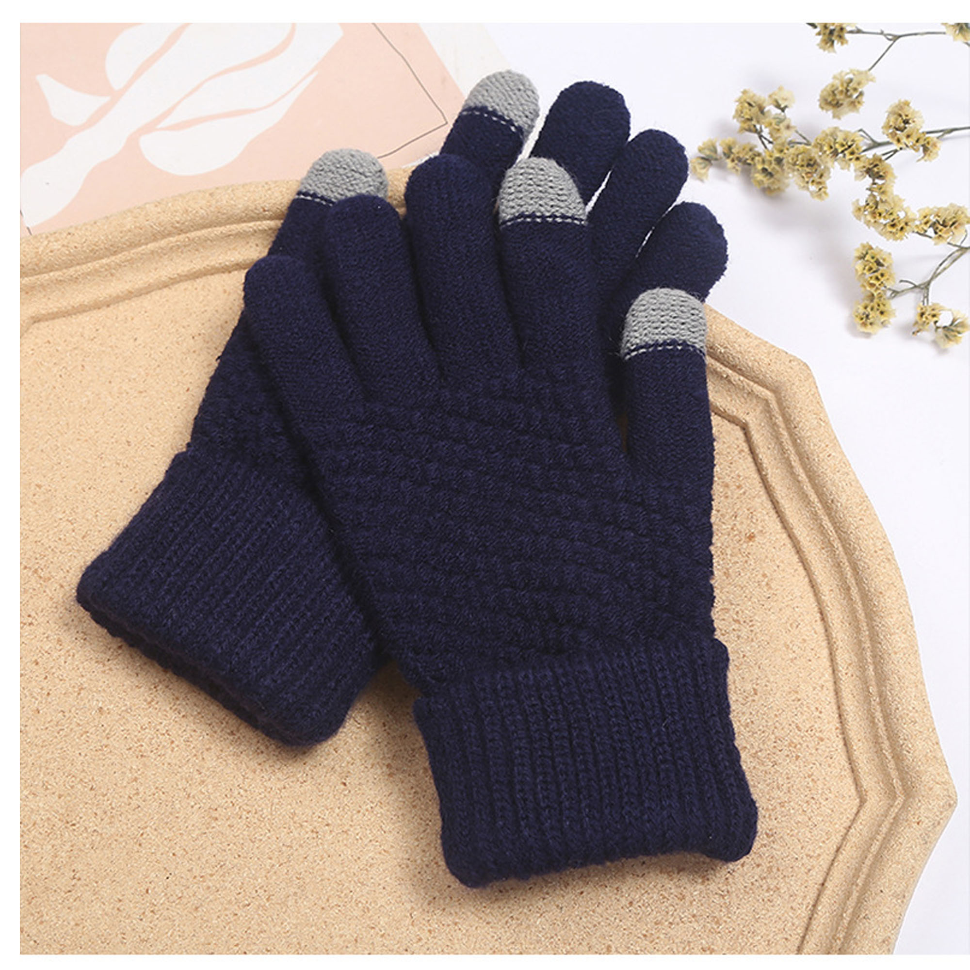 Women's Thermal Knit Gloves, Fleece Lined for Winter Warmth 3