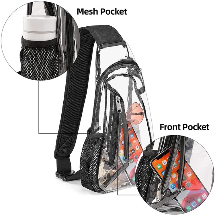 Clear Sling Bag Stadium Approved Transparent Casual Chest Daypack 7
