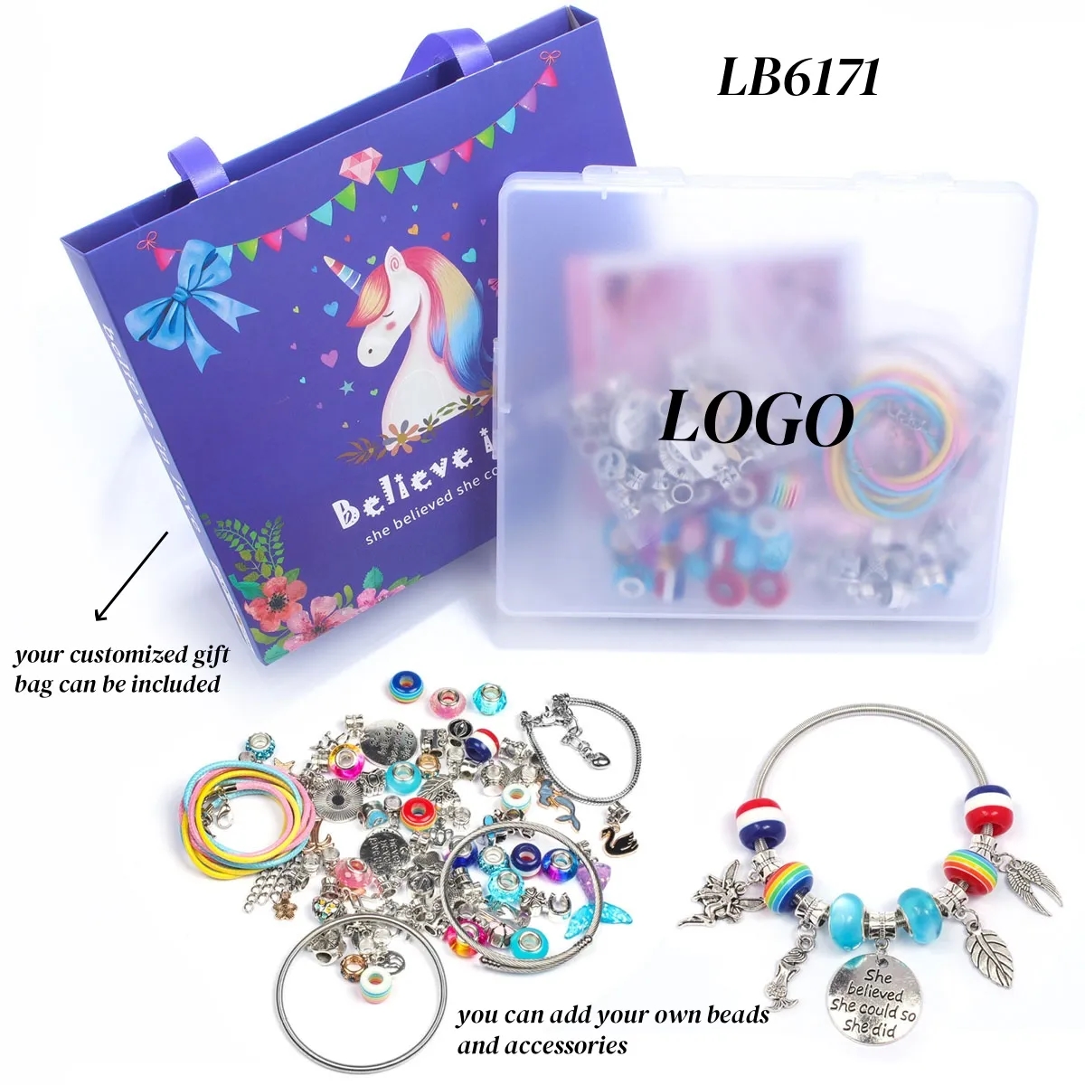 Charm Bracelet Making Kit Friendship Jewelry Set for Girls 4
