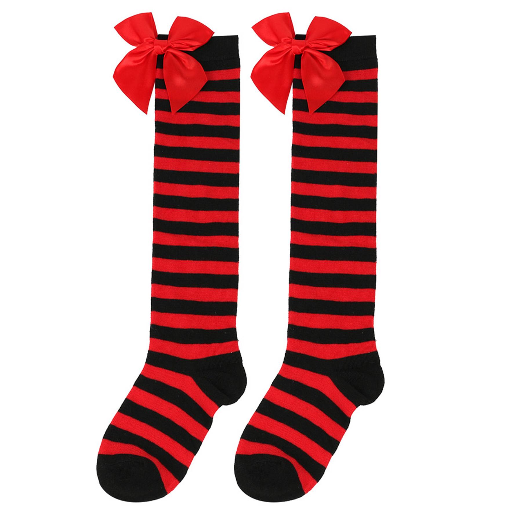 Bow Christmas Knee High Socks For Women 2