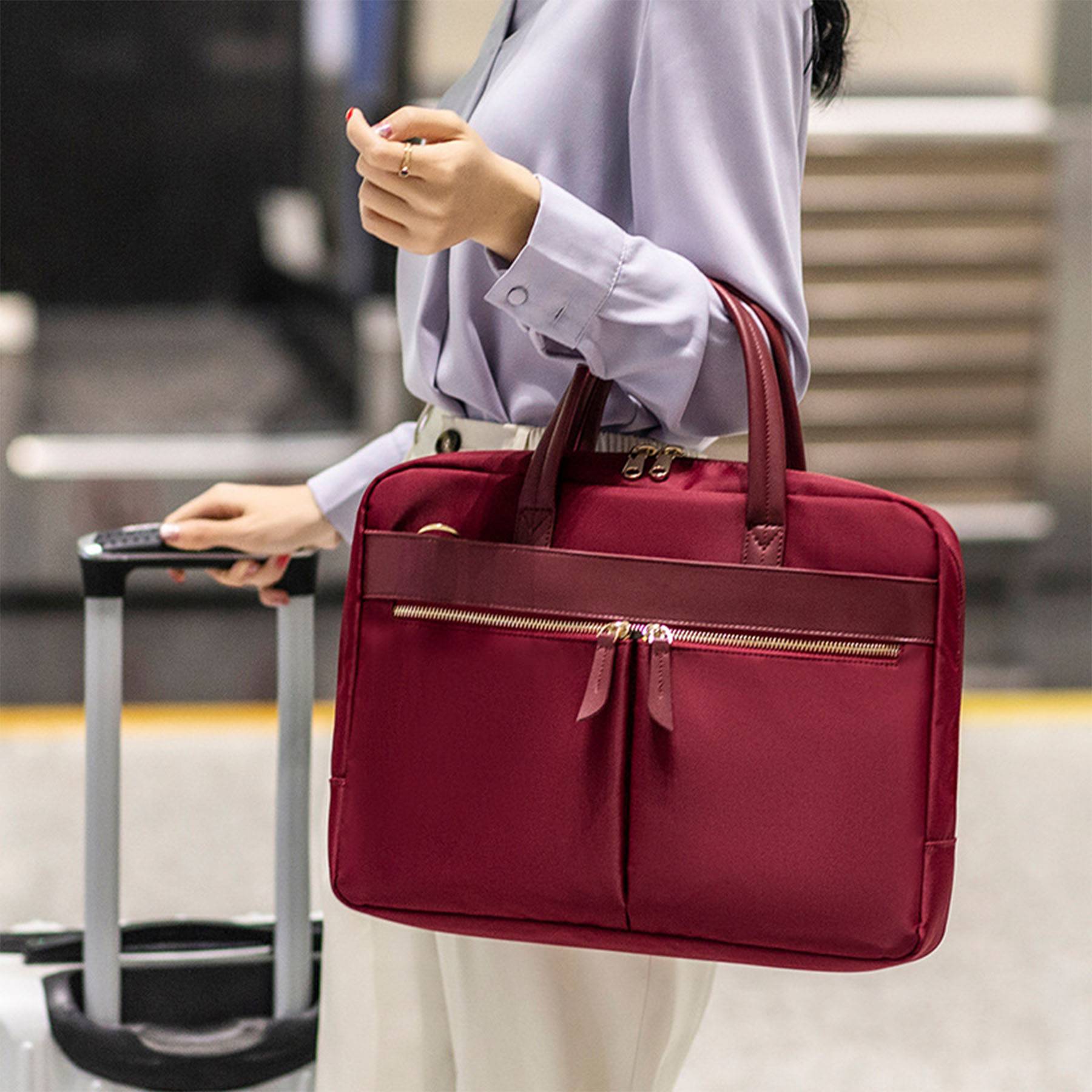 Polyester 15.6 inch handheld crossbody laptop bag 9
