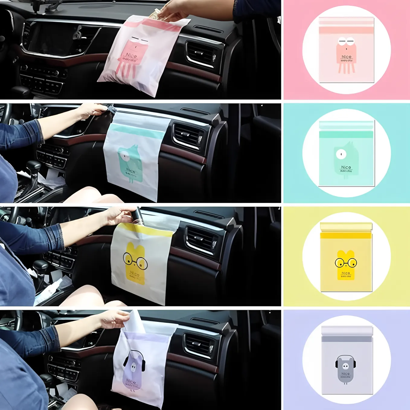 15PCS Compact Hanging Car Trash Bags for RV Stroller Camping Organization 2