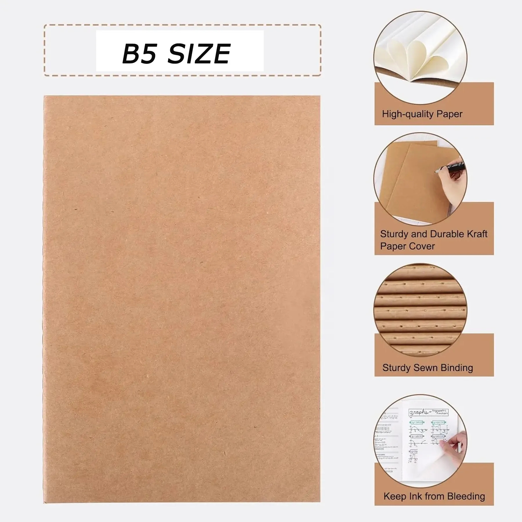 Kraft Paper Notebook Ruled Line Book 5