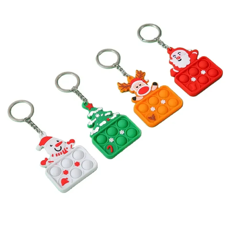 Christmas Ornament Push Bubble Pop Toy Keychain 10
