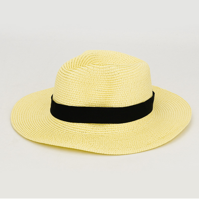 Wide Brim Straw Panama Fedora Beach Sun Hat 12
