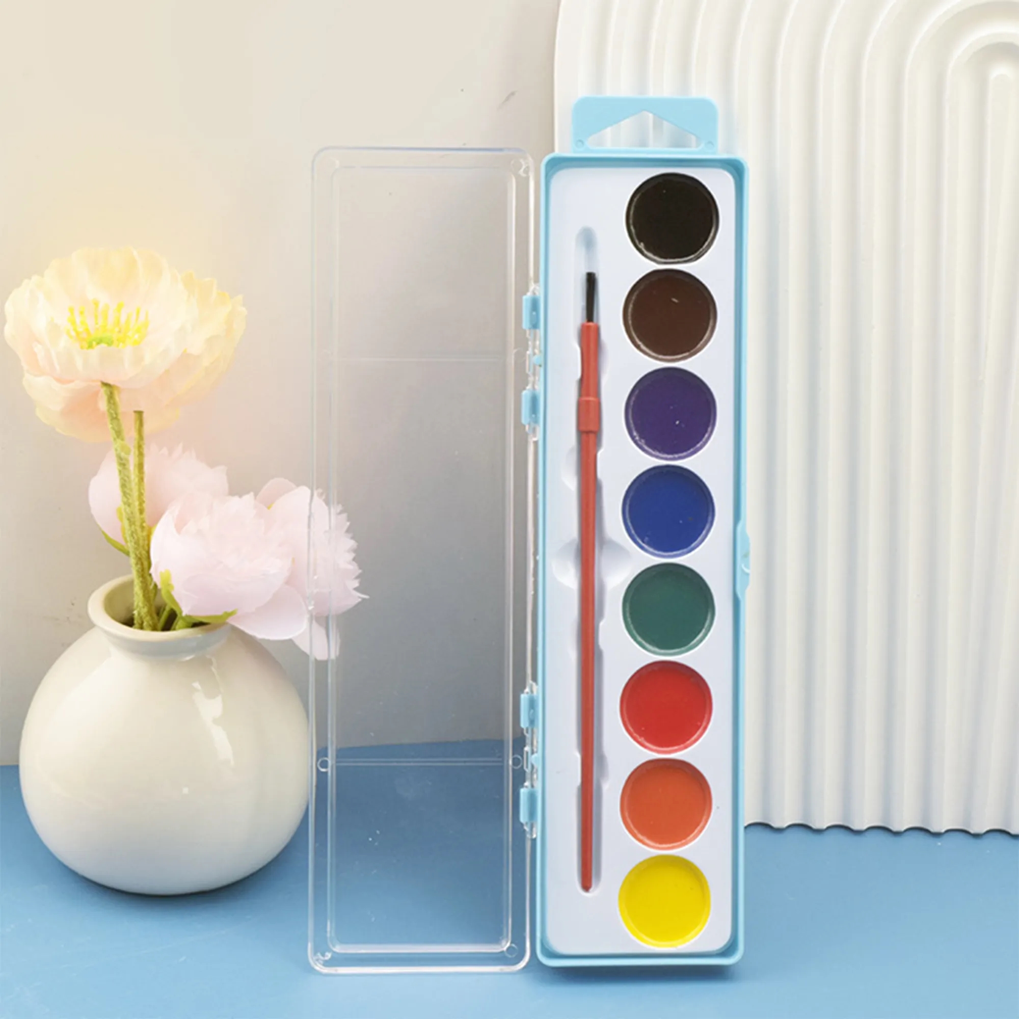 8-Color Solid Watercolor Paint Set For Kids 2