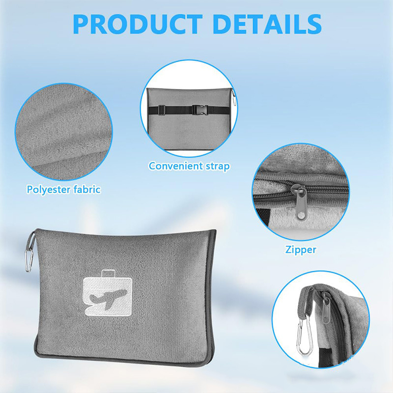 Premium Soft Long Travel Blanket Pillow 9
