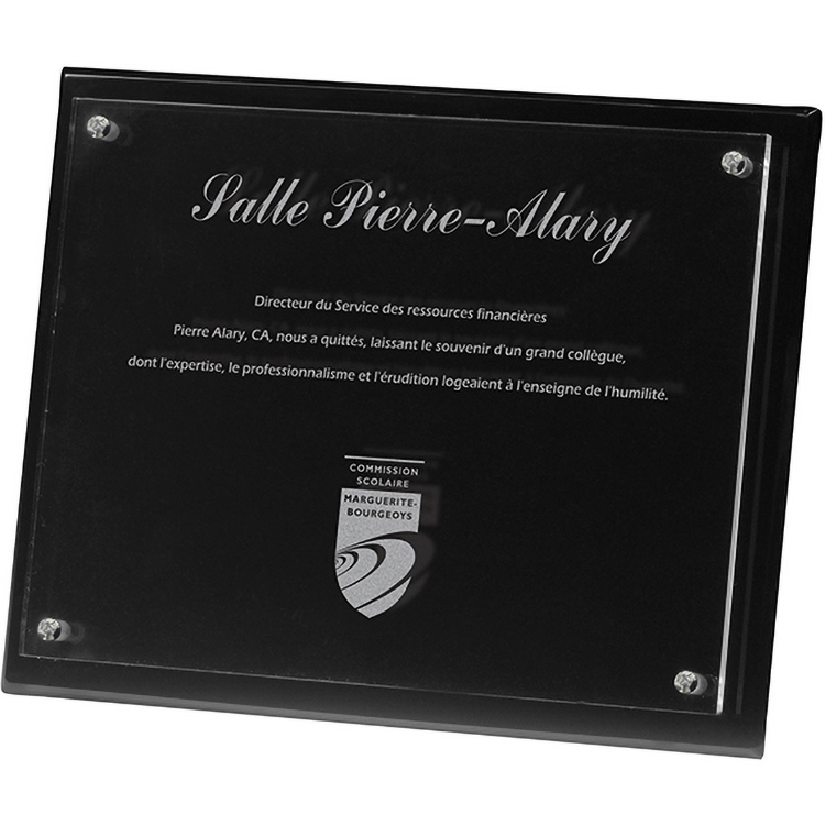2 Panel Black Radiant Plaque (8"x 10"x 3/8") Laser Engraved